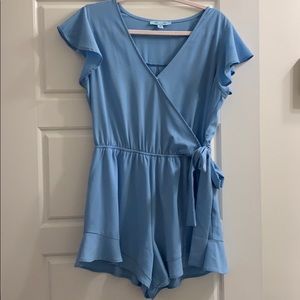 Powder Blue Tie Romper